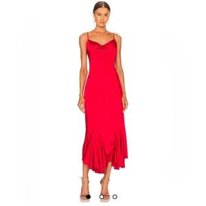 Elliatt Red Abaco Ruffle semi Formal Long Dress - size Medium